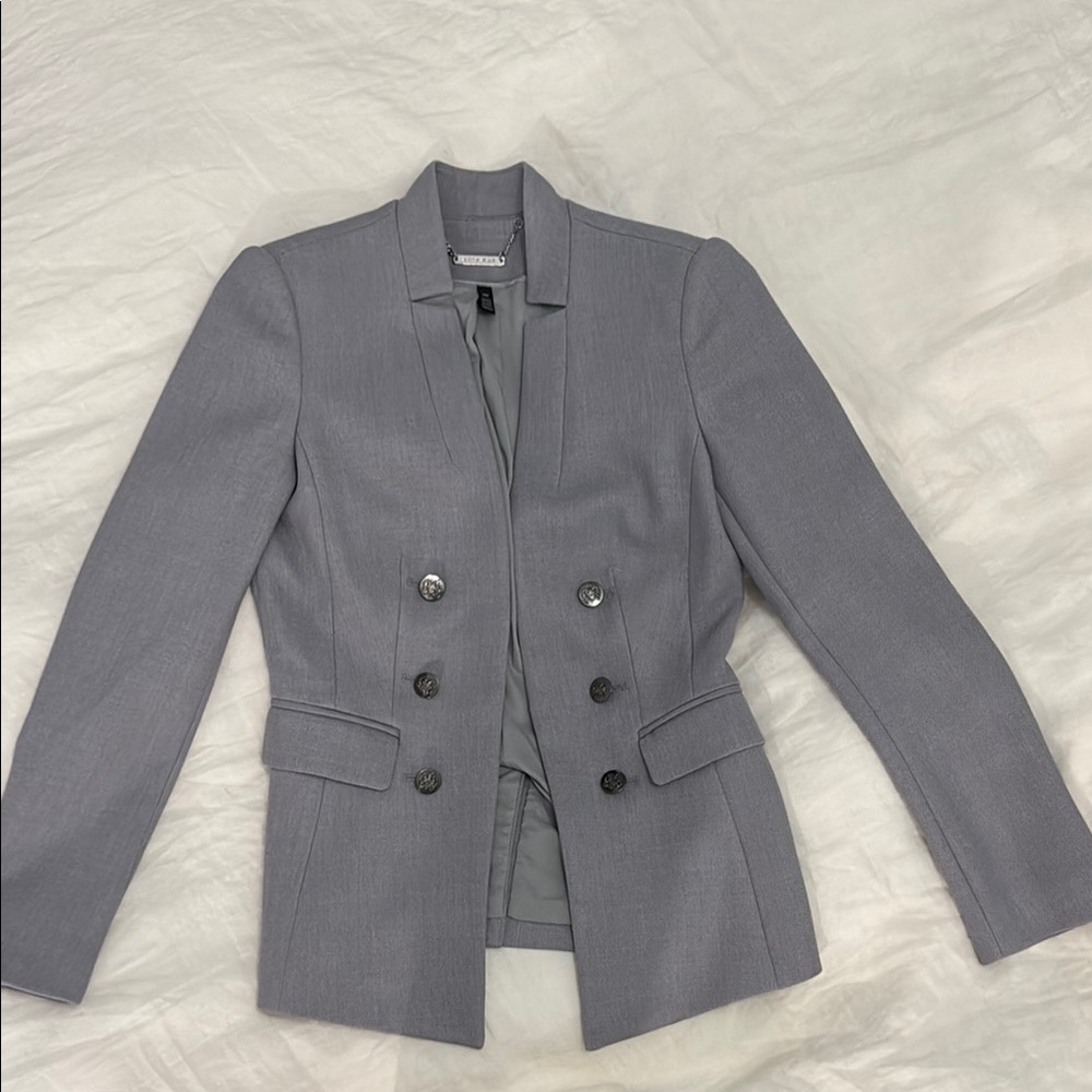 Women's Gray Double-Breasted Blazer